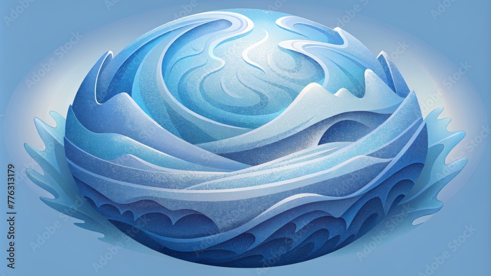 Poster soft and swirling swirls of ice encasing the world in a frozen embrace.
