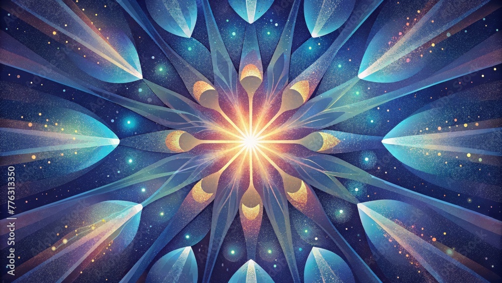 Poster A kaleidoscope of shimmering beams creating a dazzling spectacle.