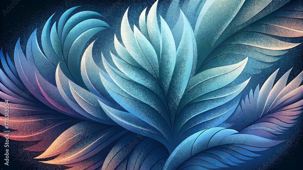 Poster A vision of abstract feathers their soft and velvety textures creating a mesmerizing illusion.