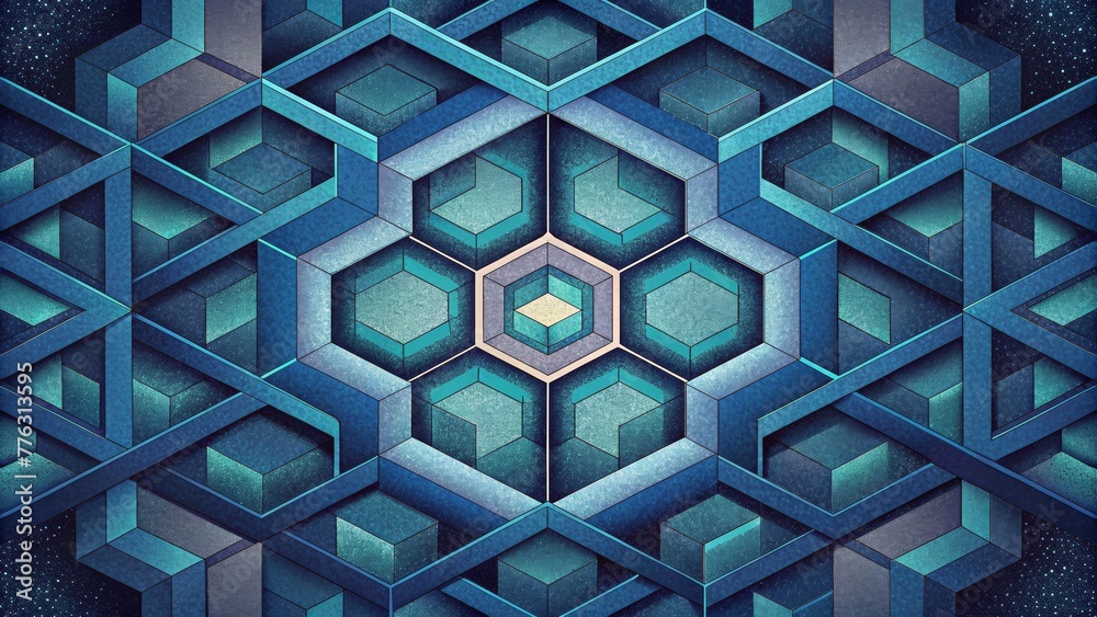 Poster A hypnotic pattern of interwoven hexagons a visual representation of the immense strength and structural integrity of graphene.