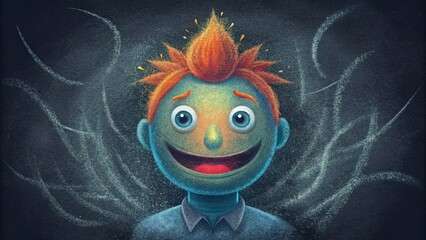 The raw and unfiltered expression of emotion translated into frenzied and untamed chalkboard scribbles.