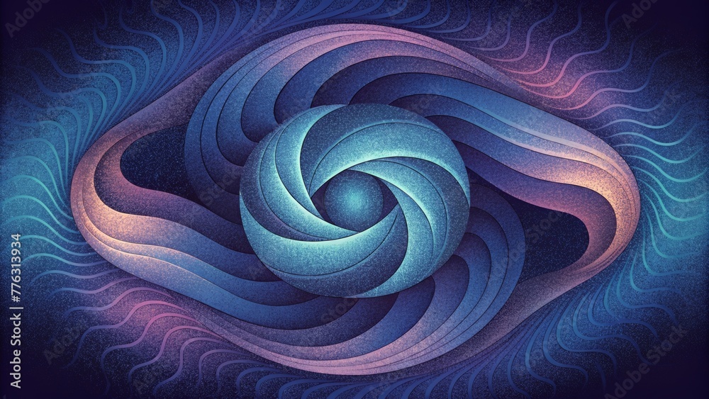 Poster Abstract waves intertwining in a hypnotizing rhythm.