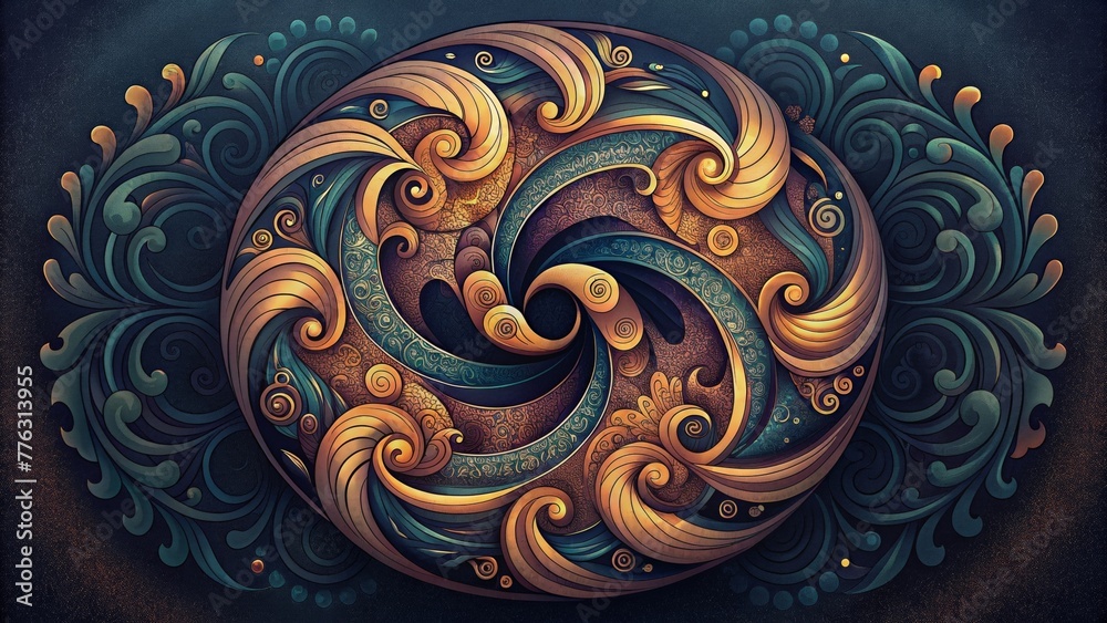 Wall mural Ornate patterns swirling in an endless cycle.