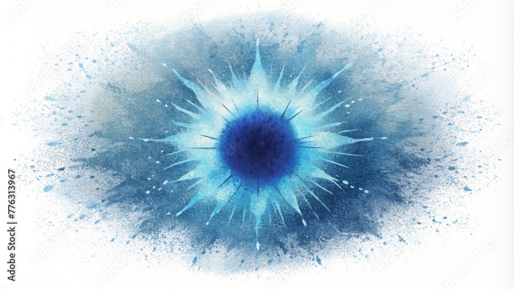 Poster a burst of energy captured in bursts of splattered ink frozen in time on a white canvas.