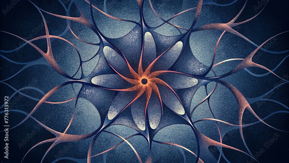 Aufkleber A tangled web of ink blots each one an intricate detail in a larger abstract image.