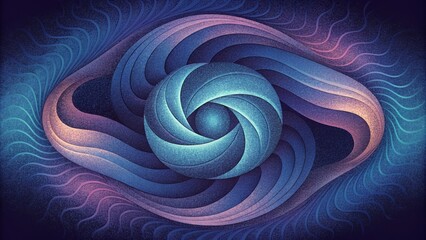 Abstract waves intertwining in a hypnotizing rhythm. - obrazy, fototapety, plakaty