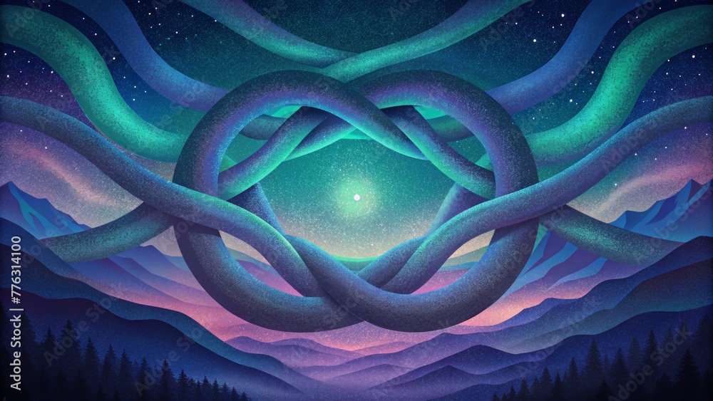 Fototapete a fluid and everchanging tapestry of shimmering intertwining threads in the vivid hues of the northe