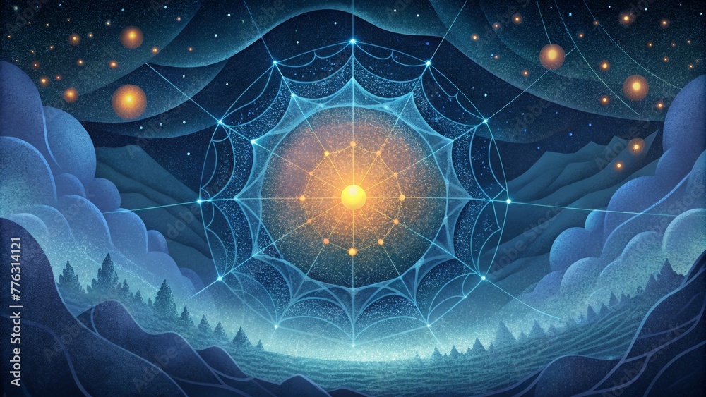 Poster An otherworldly web of wispy luminescent threads radiating the magical aura of an aurora.