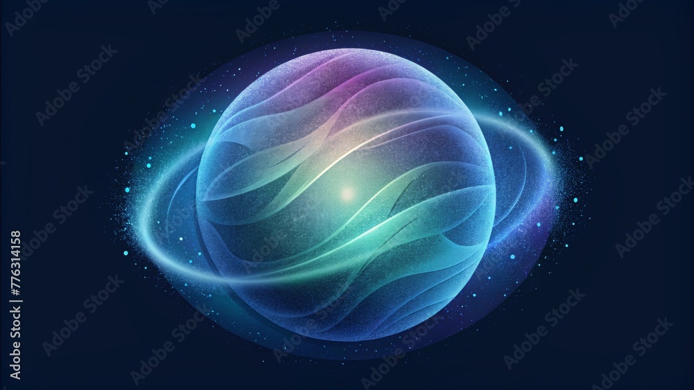Poster Thin glistening threads of energy intertwining and shifting in a dazzling display mirroring the enchanting essence of an aurora.