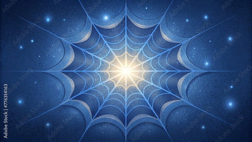 Poster A shimmering web of energy with rays emanating from a central source like a pulsing star.