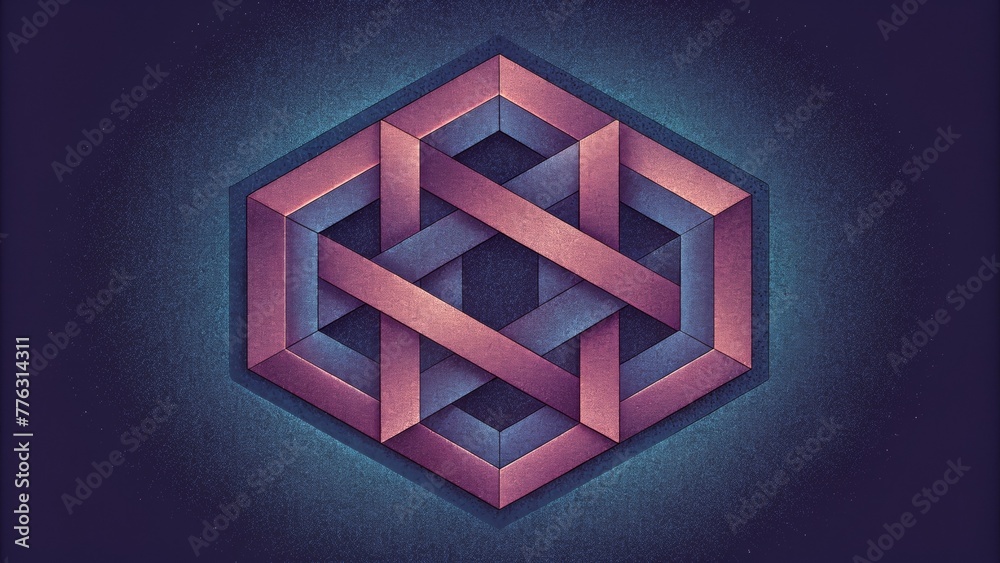Aufkleber Confusing geometry and interlocking lines form a perplexing optical illusion.