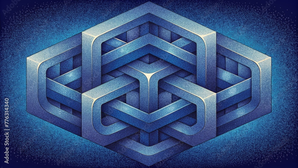 Aufkleber A seemingly endless grid of interlocking illusions that draws the viewer in.
