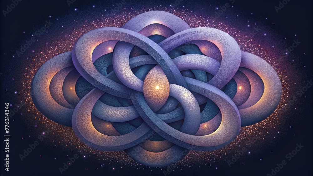 Poster chaotic yet harmonious interlocking illusions leave the mind in a state of wonder and confusion.