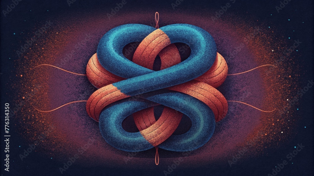 Fototapete Threads and fibers intertwine in an unpredictable manner creating a uniquely textured tapestry.