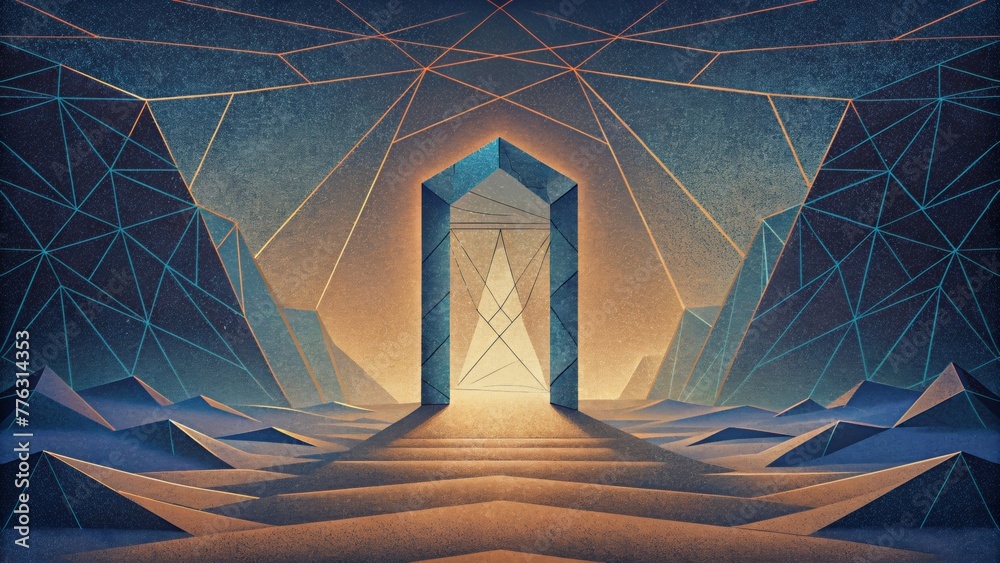 Leinwandbilder A network of jagged lines intersecting at ae angles forming a doorway to a mysterious and uncharted realm.