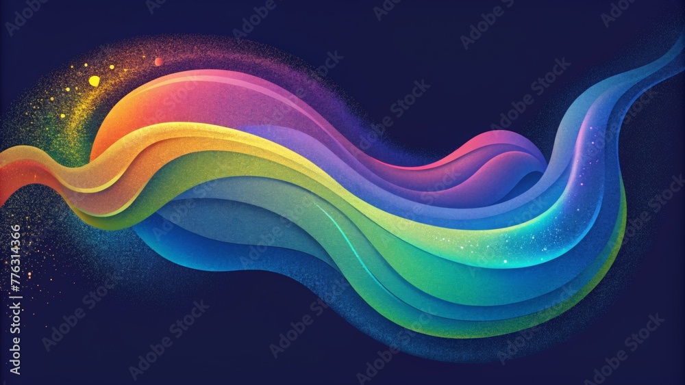 Poster An abstract depiction of various hues blending together in a fluid motion creating a mesmerizing display of liquid spectrum.