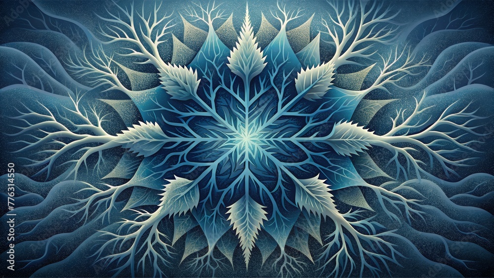 Fototapete Jagged and sharp each fractal branching off into countless intricate patterns a frozen forest of frostbite fractals.