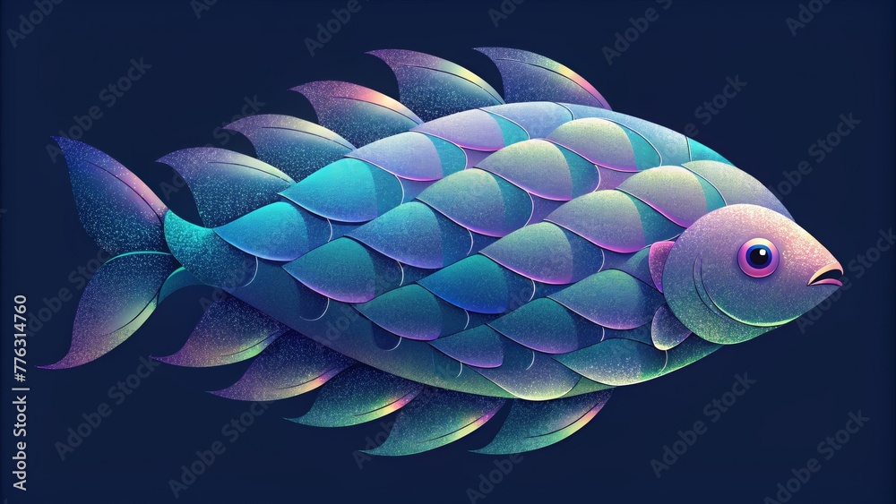 Poster a mosaic of iridescent scales reflecting light in every direction like a school of tropical fish.