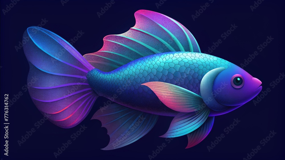 Poster a mesmerizing blend of purples blues and greens resembling the iridescent patterns of a betta fishs 