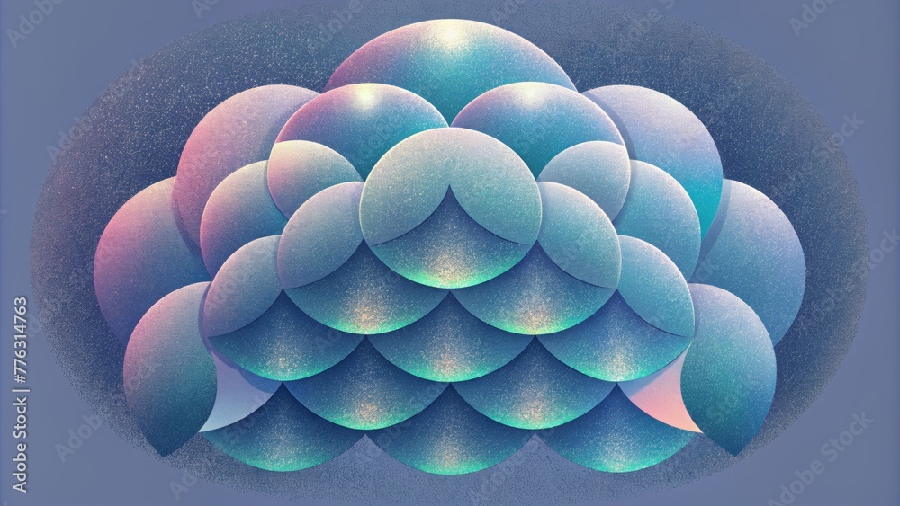 Poster A study in contrasts bold metallic scales layered over soft delicate ones creating an iridescent illusion.