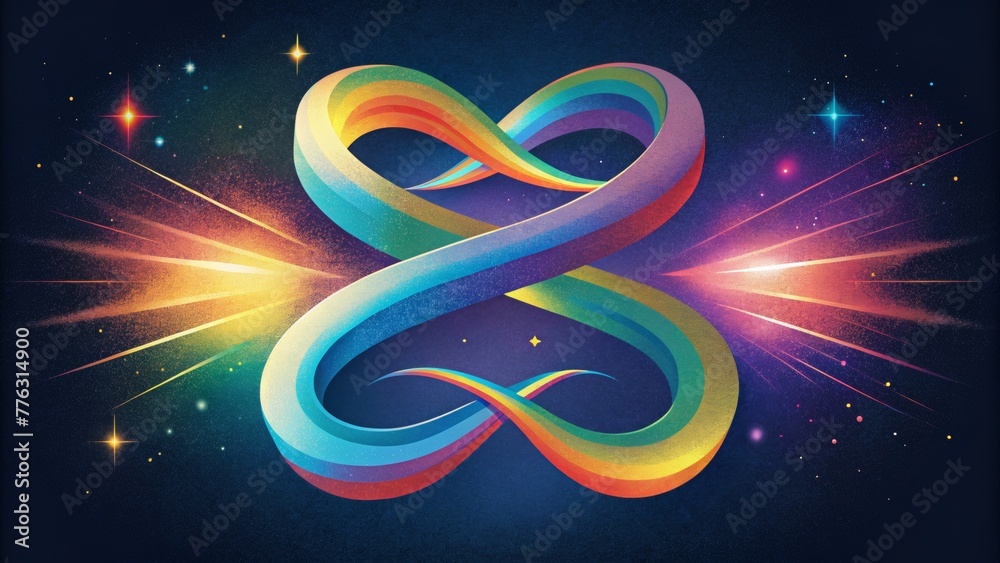 Poster spiraling ribbons of spectral light each one bursting with energy and vitality.