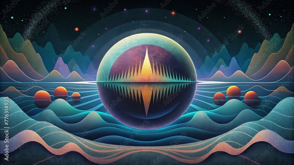 Poster a seamless fusion of sound and visual art as waveform echoes take on a life of their own.