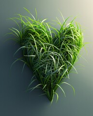 top view of grass heart 