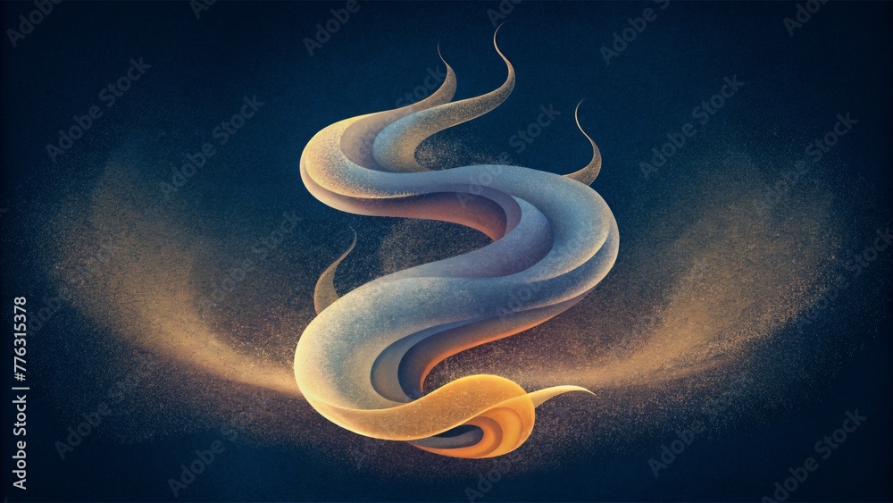 Poster A delicate tango of ephemeral smoke weaving in and out of existence with graceful movements.