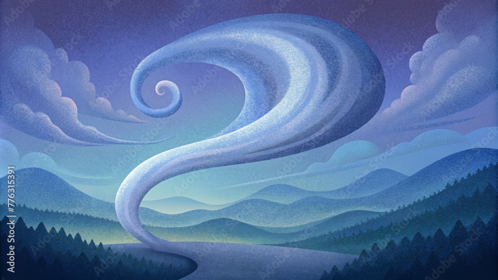 Aufkleber A fleeting swirl of ghostly fog disappearing into the horizon with each passing second.