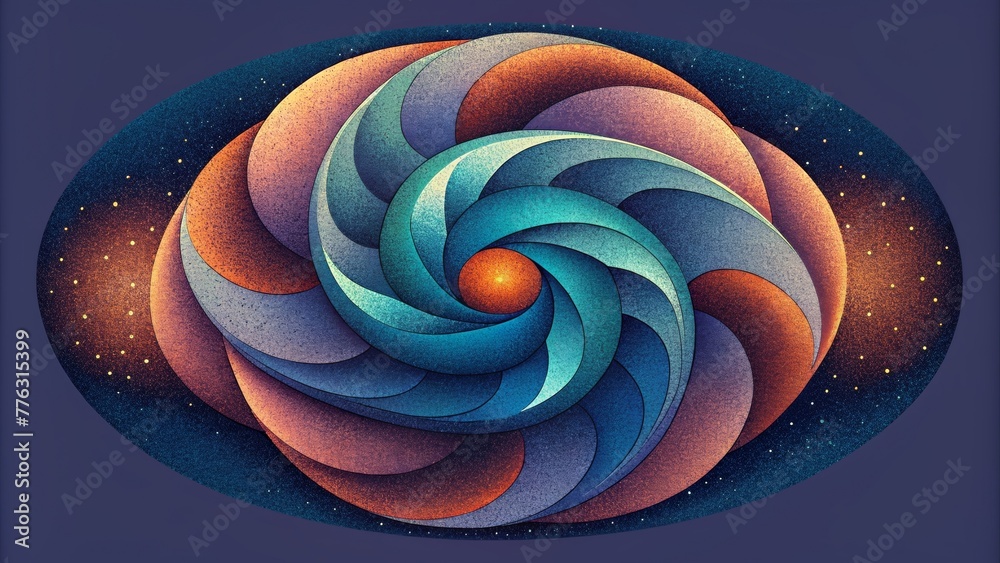 Aufkleber a swirl of organic and geometric shapes merging together in a symphony of structured chaos.