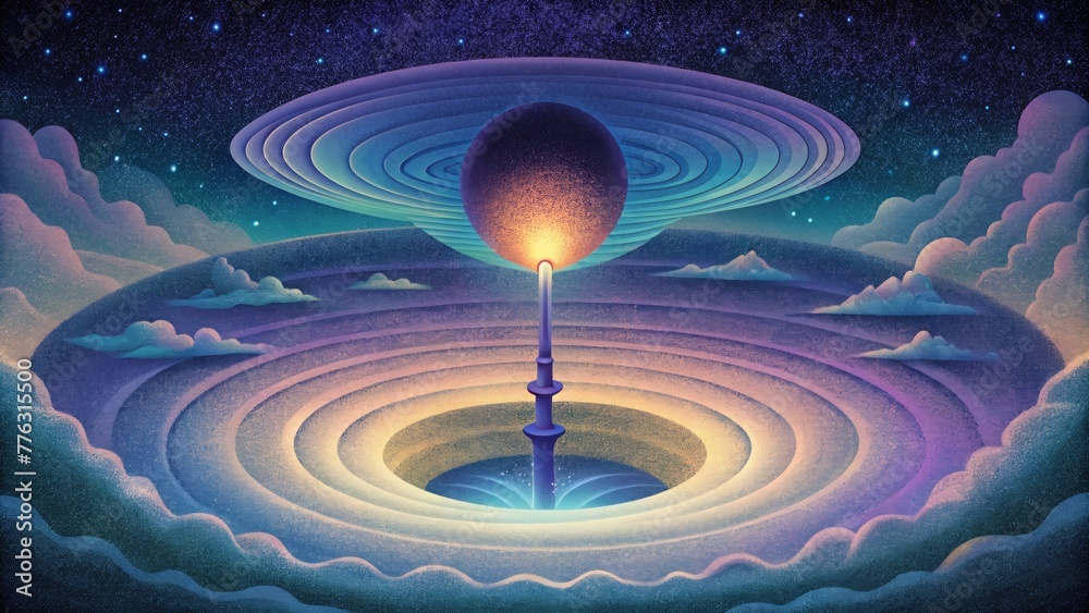 Aufkleber an otherworldly vortex pulling you into its captivating orbit.