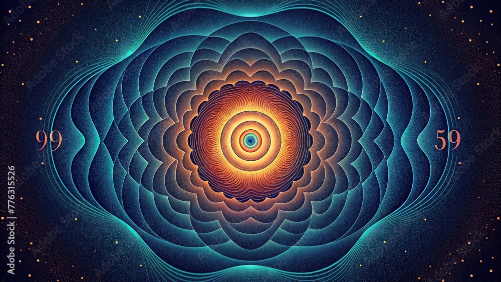 Aufkleber A symphony of rotating circles creating a hypnotizing optical effect.