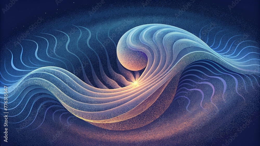 Poster wispy tendrils of sound wrapped in a symphonic embrace of swirling patterns.