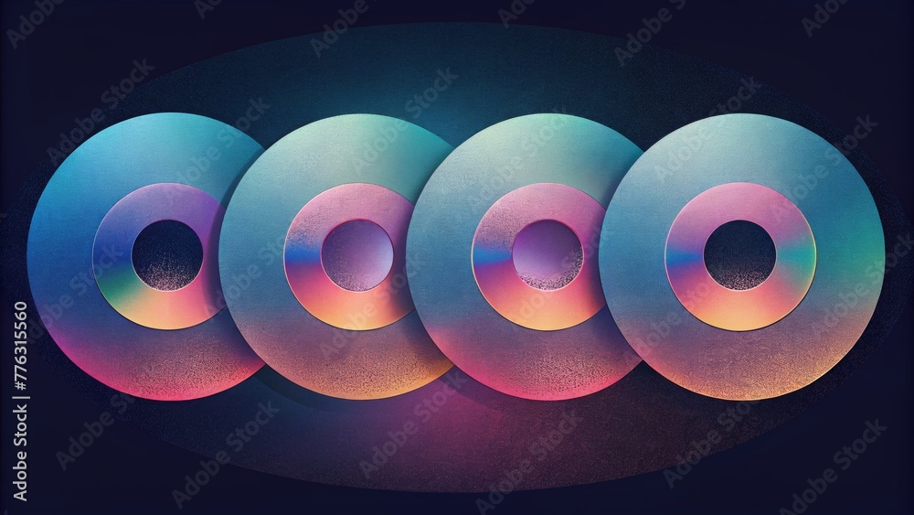 Aufkleber a neverending cycle of shimmering discs each one a vibrant hue.