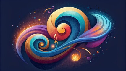 Vibrant musical swirls a visual representation of the symphonys melodic magic.