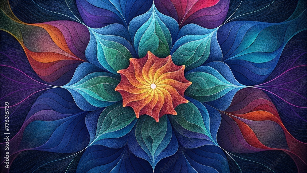 Poster a kaleidoscope of silk threads each one a vibrant hue coming together in a dazzling display.