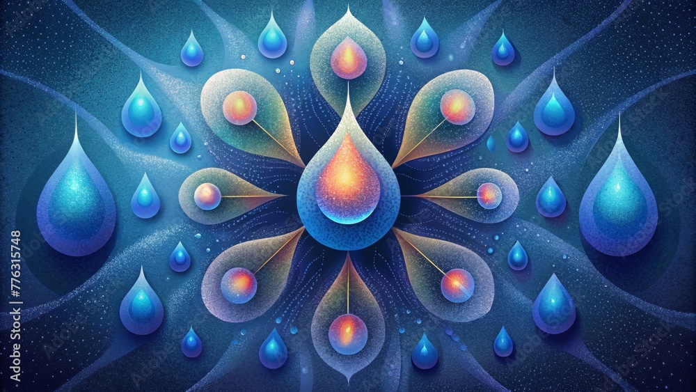 Aufkleber a kaleidoscopic world of digital dewdrops each one a unique representation of light and color.