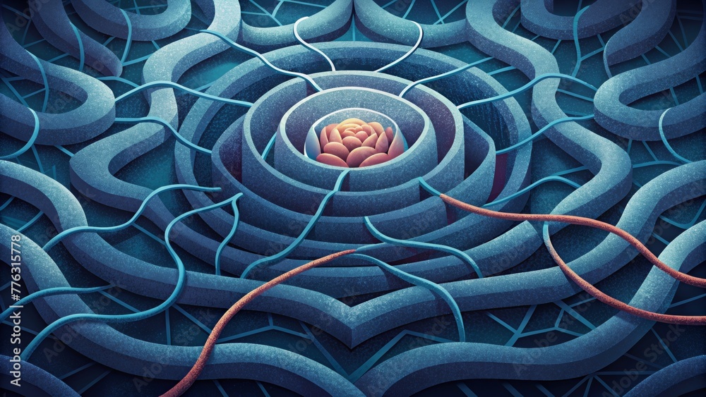 Poster The intricate maze of silk threads each one a symbol of patience and craftsmanship creating a masterpiece of art and beauty.