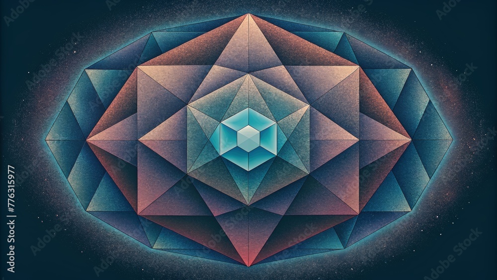 Poster A study of geometric repetition and symmetry captured within the abstract world of geode geometry.