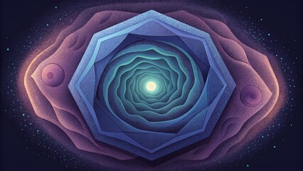 A hypnotic vortex of revolving hexagons spinning and unfurling like a hypnotists pendulum.