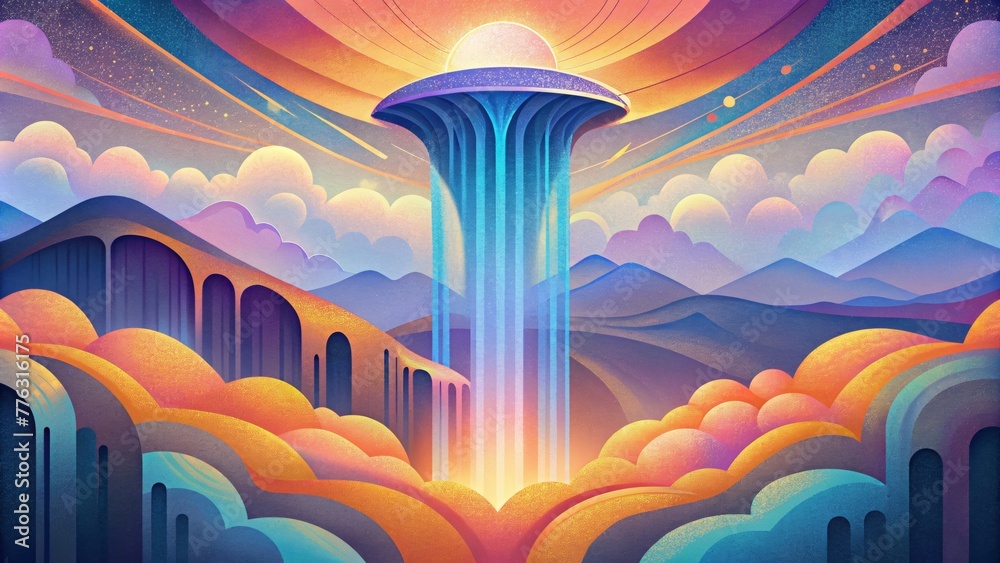 Poster A symphony of colors falling in a neverending cascade forming a complex and captivating abstract image.
