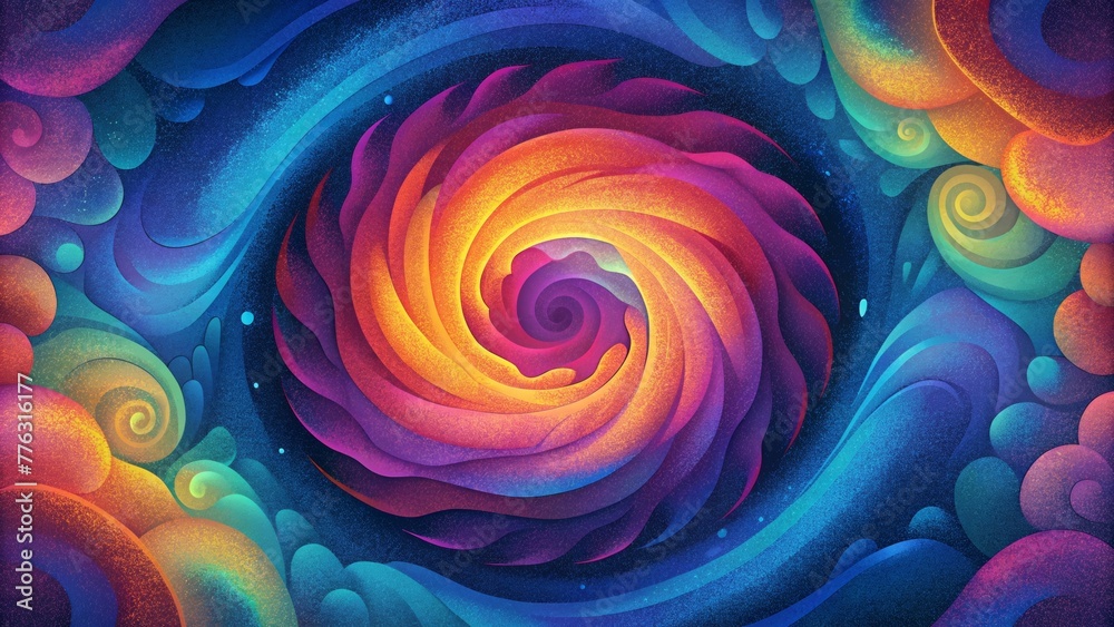 Poster A swirling storm of vibrant hues cascading in an unpredictable abstract pattern.