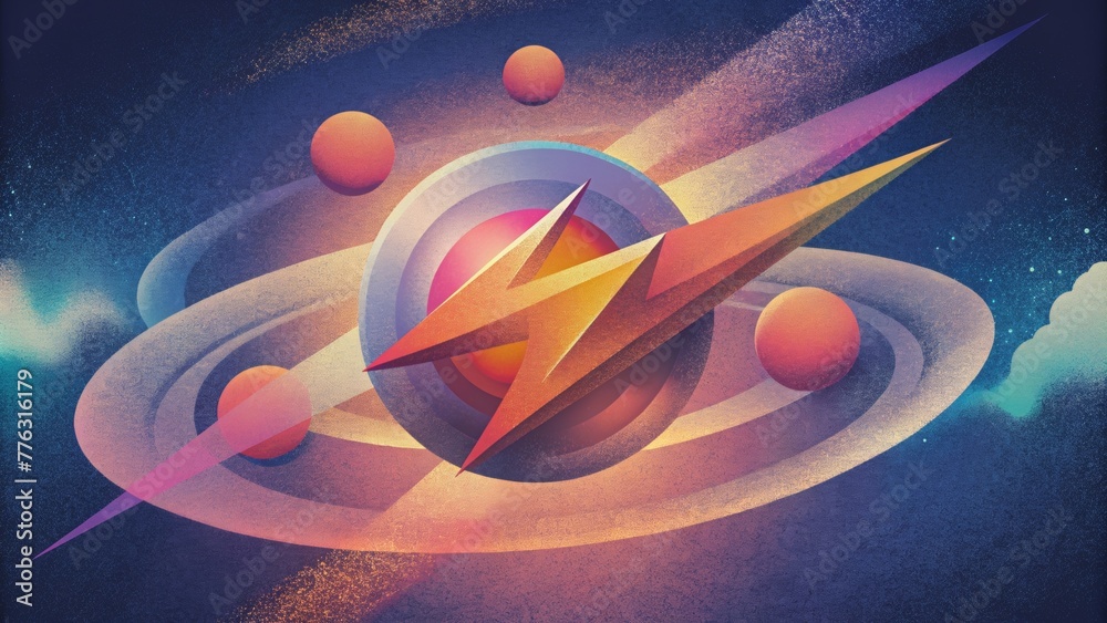 Fototapete A dynamic and constantly shifting composition of shapes and colors capturing the kinetic energy and movement of a sonic boom.