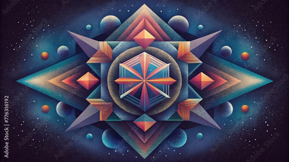 Aufkleber Through a kaleidoscope of different eras retro and futuristic elements come together in a mesmerizing rhythm that defies time and space.