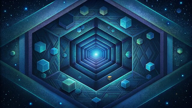 A labyrinth of shimmering hexagons beckoning you deeper and deeper into its hypnotic depths.