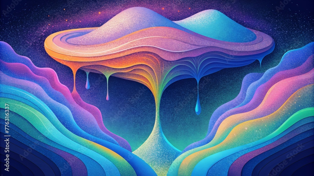 Aufkleber A cascade of liquid colors that flow and merge creating an otherworldly spectral shift.