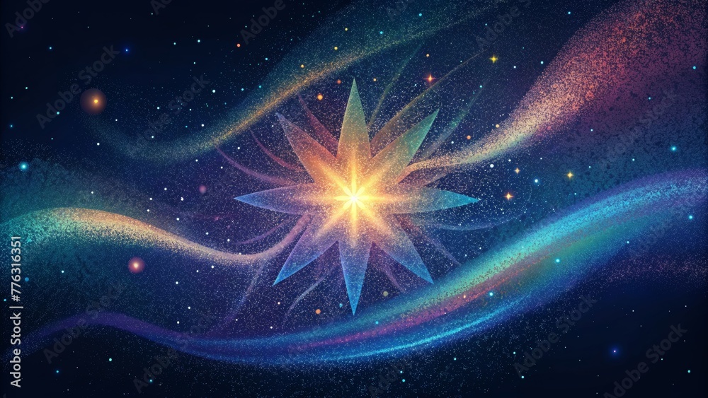 Poster A sparkling starry sky that seems to pulsate and change color in a dynamic spectral shift.