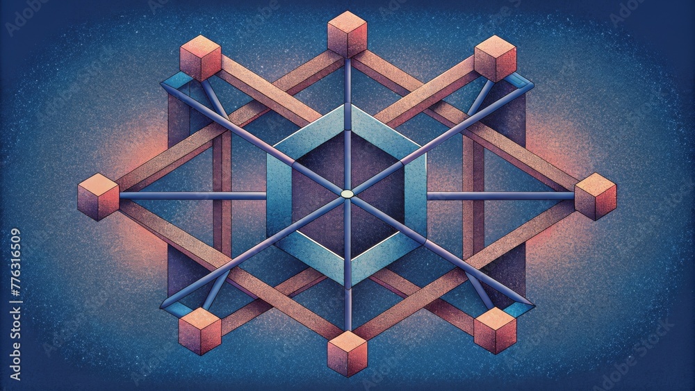 Poster An organized and structured arrangement of intersecting lines that evoke a sense of order and precision.