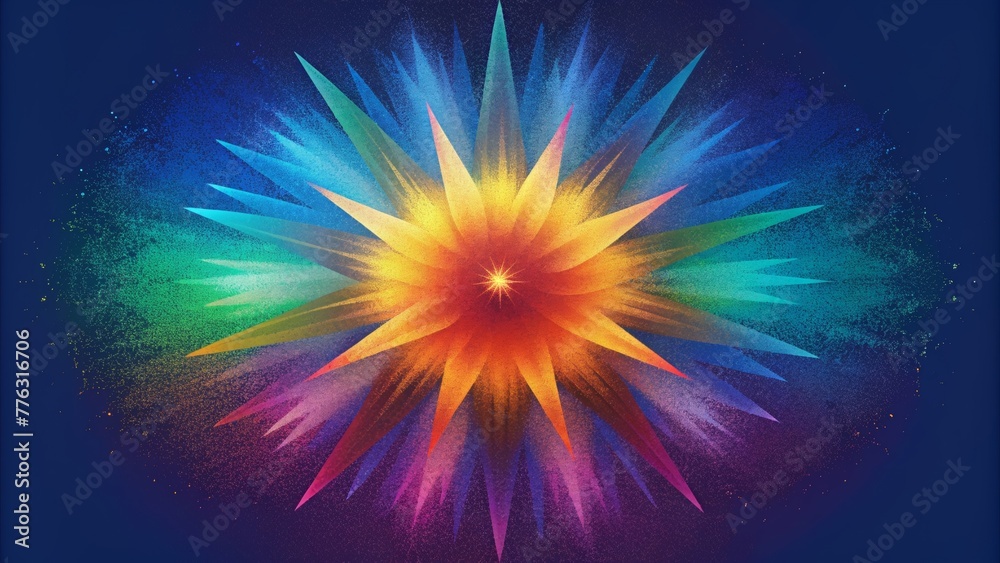 Poster A burst of vibrant colors bursting forth like a burst of joy and energy that cannot be contained.