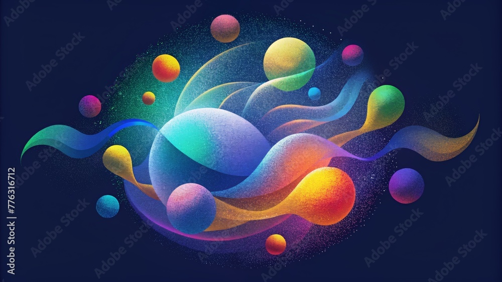 Aufkleber a mesmerizing blur of colorful bokeh shapes dancing across a dark background.